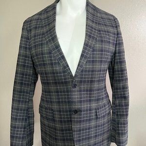 Banana Republic 38R blue and gray tartan blazer